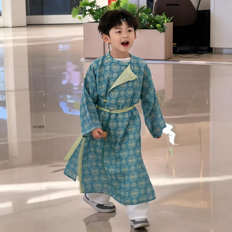 Children's Hanfu Mid-Autumn Festival Hanfu Tang-Style Round-Neck Robe Tang Suit Performance Costume Elementary School Student Outfit Ancient Costume Children's Hanfu Mid-Autumn Festival Hanfu Tang-Style Round-Neck Robe Tang Suit Performance Costume Elementary School Student Outfit Ancient Costume