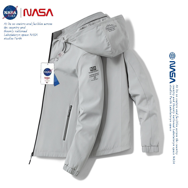 Официальная кобрендовая куртка NASA, мужская куртка со съемной шляпой, весенне-осенняя трендовая уличная повседневная куртка-ветровка
