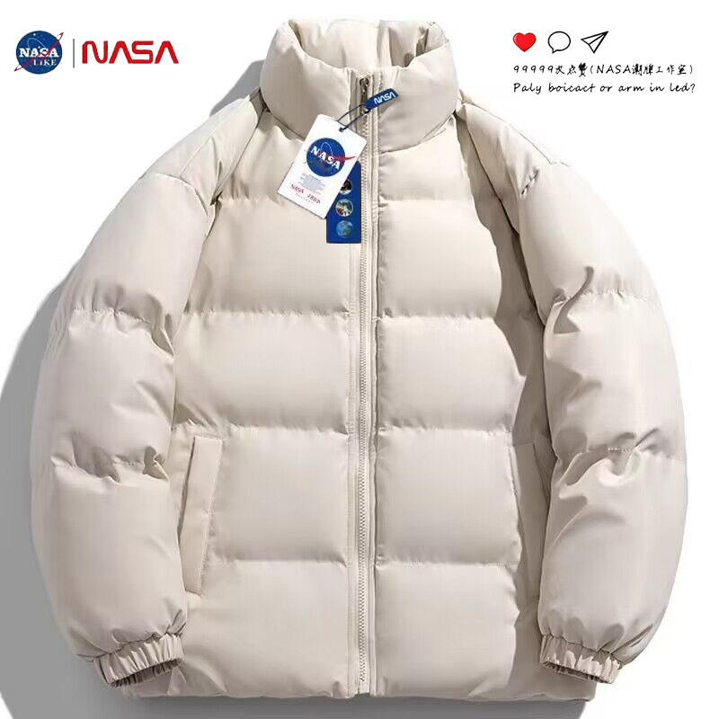 Официальная совместная брендовая пуховая хлопчатобумажная куртка NASA, мужская зимняя трендовая универсальная хлебная куртка, утолщенная теплая хлопчатобумажная куртка для пары Изображение 1