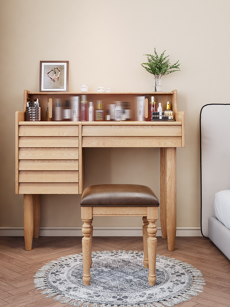 Solid wood storage cabinet with solid wood color dressing table, how to ...