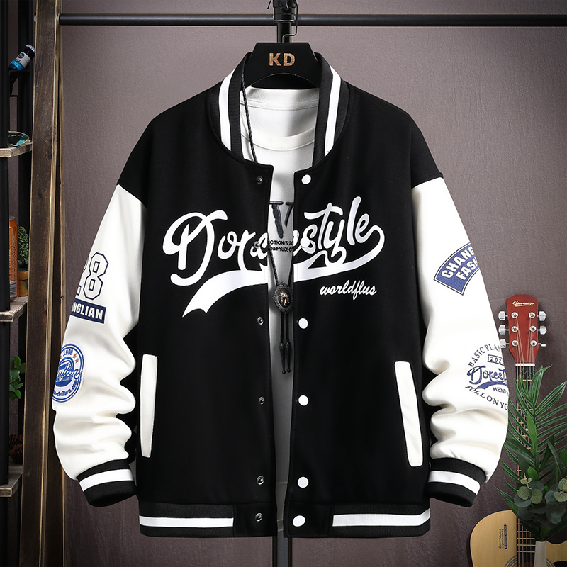 Jacket for Boys, Stylish and Versatile, Suitable for High School Students, Autumn and Winter, Fleece-Lined and Thickened Baseball Jacket, Junior High School Student Jacket for Boys Jacket for Boys, Stylish and Versatile, Suitable for High School Students, Autumn and Winter, Fleece-Lined and Thickened Baseball Jacket, Junior High School Student Jacket for Boys