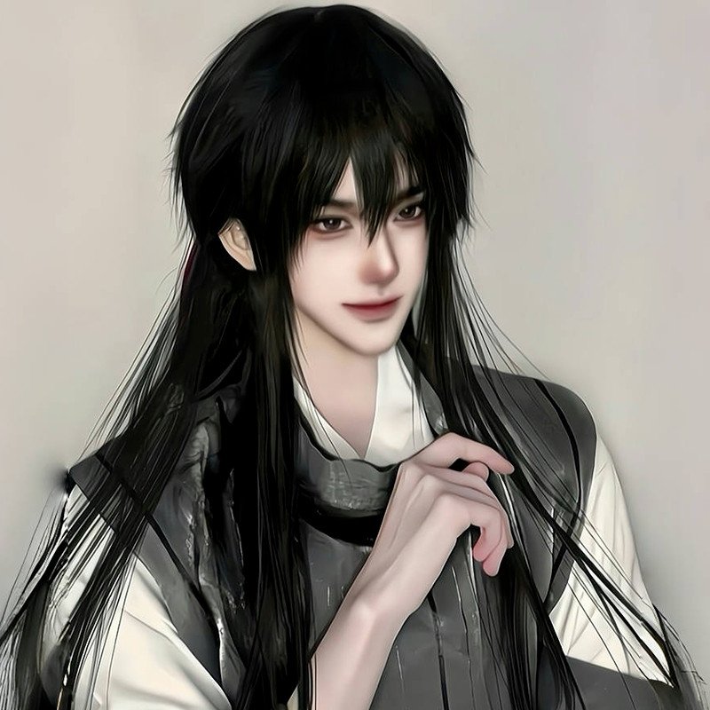 古风假毛男古代书生长刘海白柳cos国风少年长发新中式仿真头皮顶_COSPLAY配件_淘宝游戏网