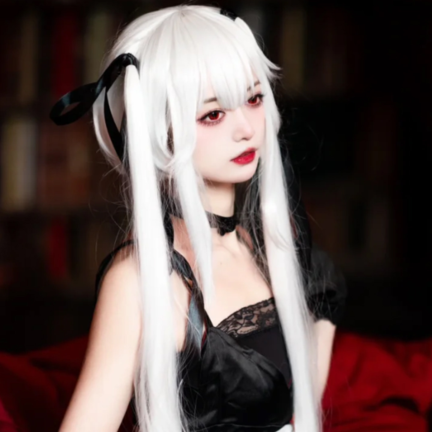 美少女万华镜篝之雾枝同款cos长直发纯白色空气刘海发套测评_COSPLAY配件_淘宝游戏网