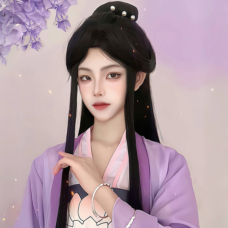 古风假毛江厌离cos魔道祖师清冷感万用长直发空气刘海新中式头套_COSPLAY配件_淘宝游戏网
