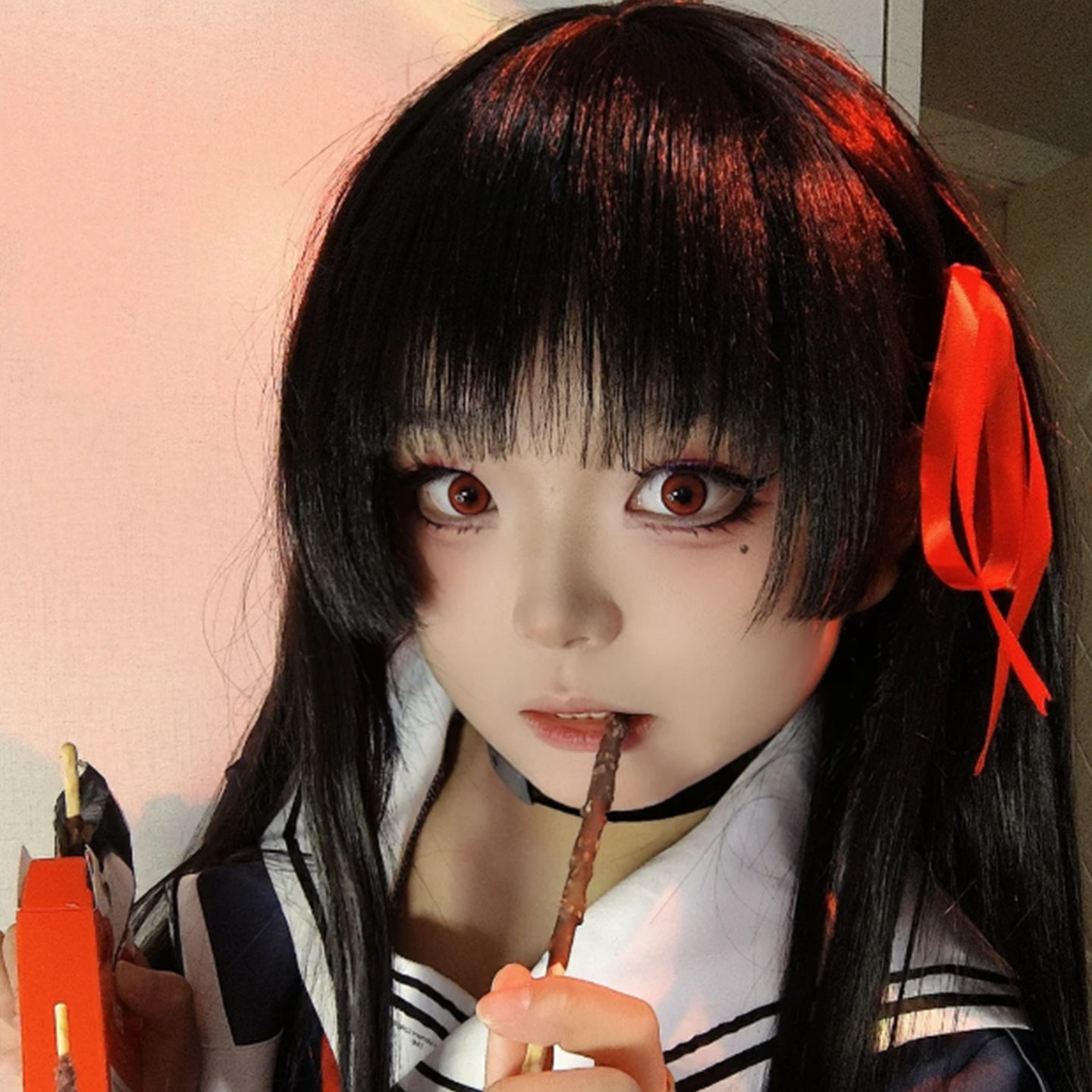鸣潮千咲cos假毛女日系自然长刘海仿真头皮黑长直发全头套_COSPLAY配件_淘宝游戏网
