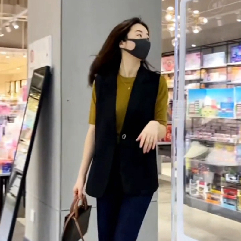 Women's Suit Vest 2026 Spring and Autumn New Korean Style Mid-Length Versatile Elegant Suit Vest Outerwear Trendy