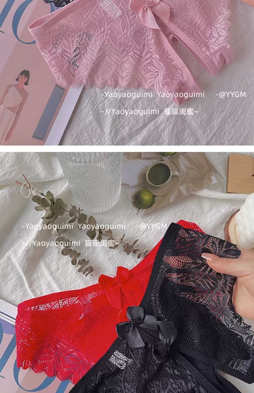 quần lót nữ hở đáy Quần lót đáy quần không cởi của Yaoyao bestie là chiếc quần lót ren trong suốt của cặp đôi nữ tính, nóng bỏng, quyến rũ, quyến rũ và nồng nàn Quần lót xẻ đáy quan lot ho day