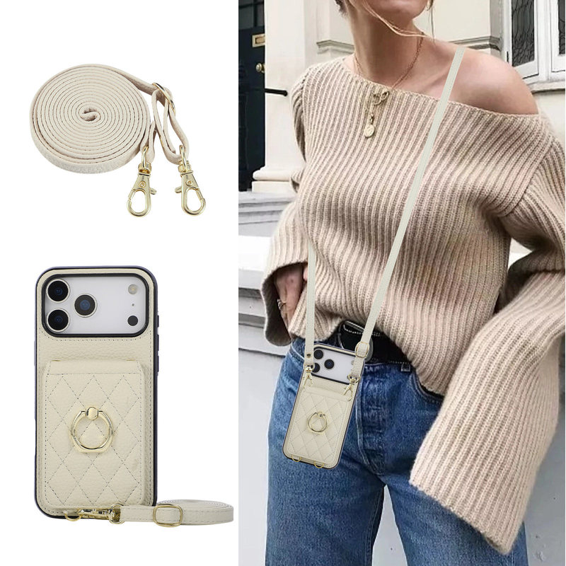 Apple 17 Card Holder Stand Compatible with Apple 17 Pro Max Phone Case with Crossbody Air Lanyard Card Holder iPhone 16 Plus Card Slot I15 Strap 14 Card Holder 13 Mini Storage Bag 12 Trendy