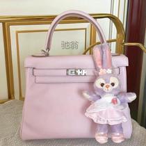 TAO Taiwan high-end version of summer romantic milk fantasy pink purple imported cowhide Kelly portable oblique