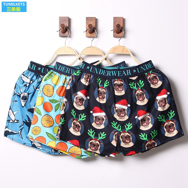 Japanese 2026 New Style Loose-Fitting Men's Boxer Shorts, Youth Home Wear Pure Cotton Four-Corner Sleep Shorts