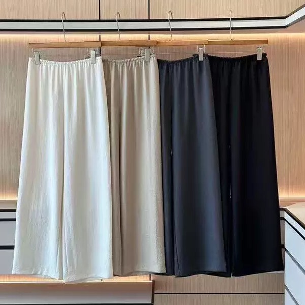 Row Brand Magic Pants Classic Linen Silk Row Gala Skin Air Pants Drapey Loose Straight Wide-Leg Pants Summer