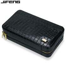 JIFENG cigar portable set cigar cutter lighter set genuine cowhide cigar portable box ashtray ash holder