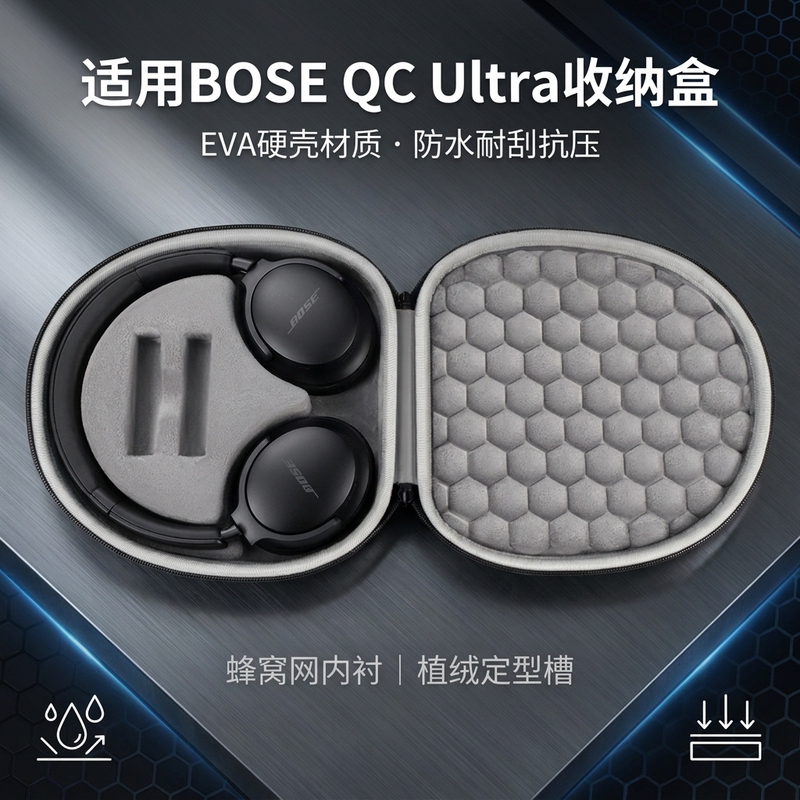 Suitable for Bose Qc Ultra Headphone Storage Bag, Head-Mounted Qcultra Second-Generation Headphone Case Protective Cover, Bose Hard-Shell Headphone Case, Bose Storage Box, Qcultraⅱ Headphone Bag