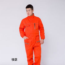 Hechens new fashionable one-piece work clothes mens waterproof and oil-proof auto repair work clothes factory workshop labor protection clothing orange