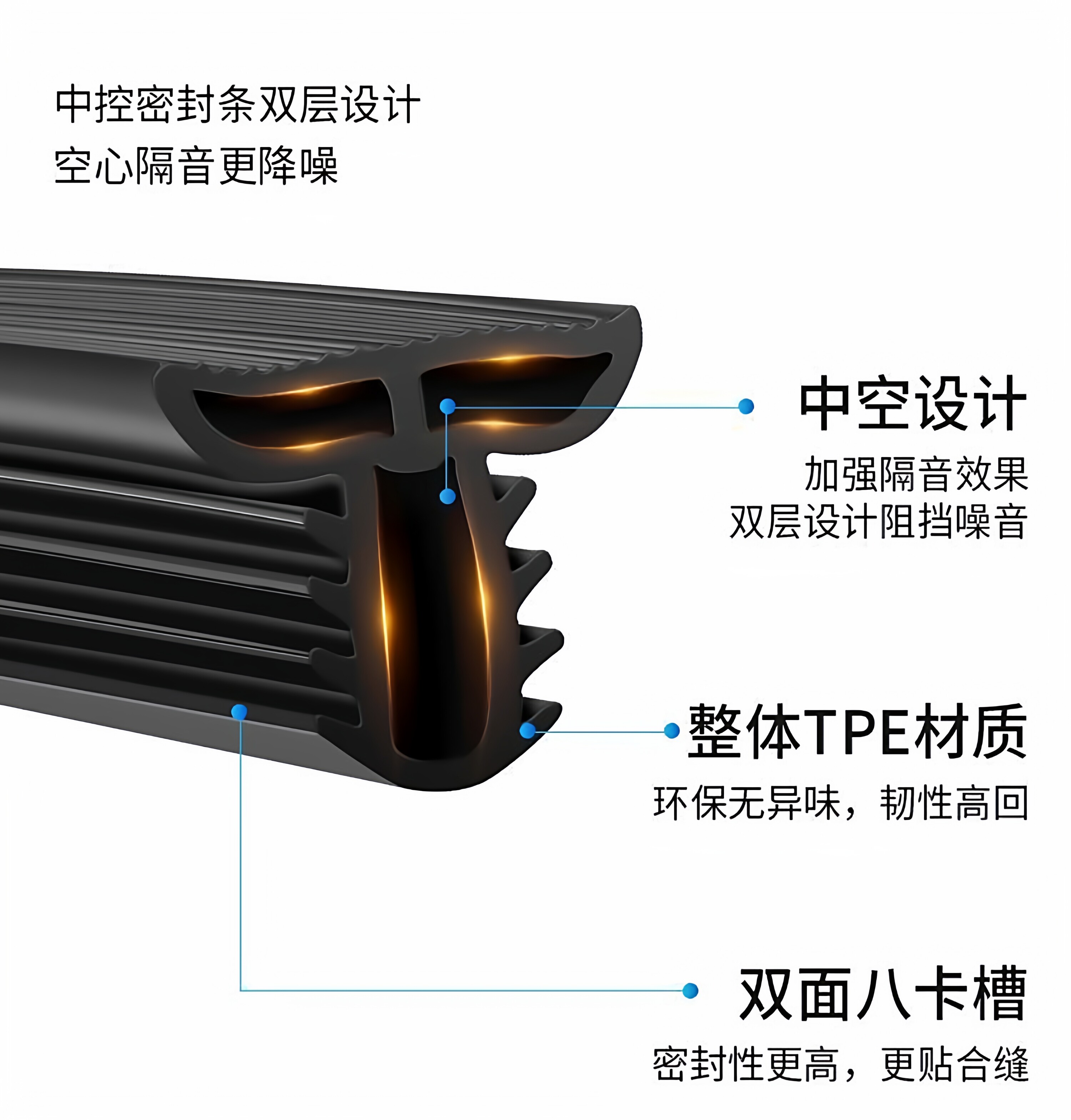 Weilanda sealing strip for Toyota vehicles, used for door ABC pillars, central control, soundproofing, dustproofing, waterproofing, hood and trunk rubber strip