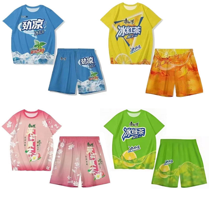 Emperor Dragon Pattern Bold Pajamas Women's 2024 New Summer Pure Cotton Funny T-Shirt Men's Homewear Set