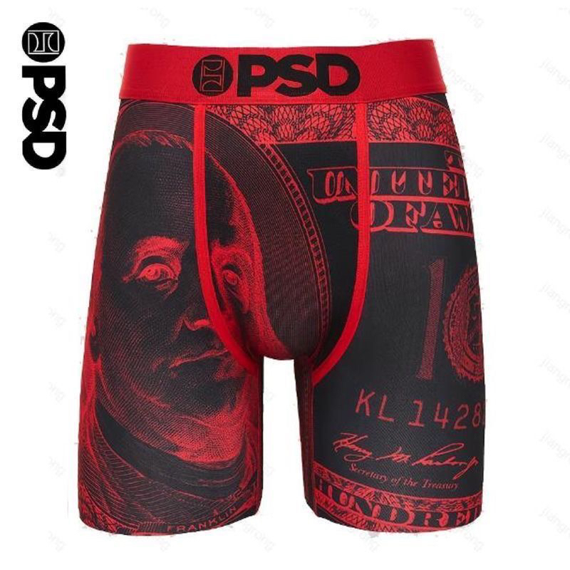 Psd American Graffiti Basketball Sports Shorts Boxer Briefs Men's Hip-Hop Underwear Trendy Tight Elastic Boxer Briefs
