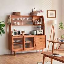 Nordic solid wood sideboard cupboard household simple tea cabinet with drawer Japanese style kitchen living room multi-functional cabinet