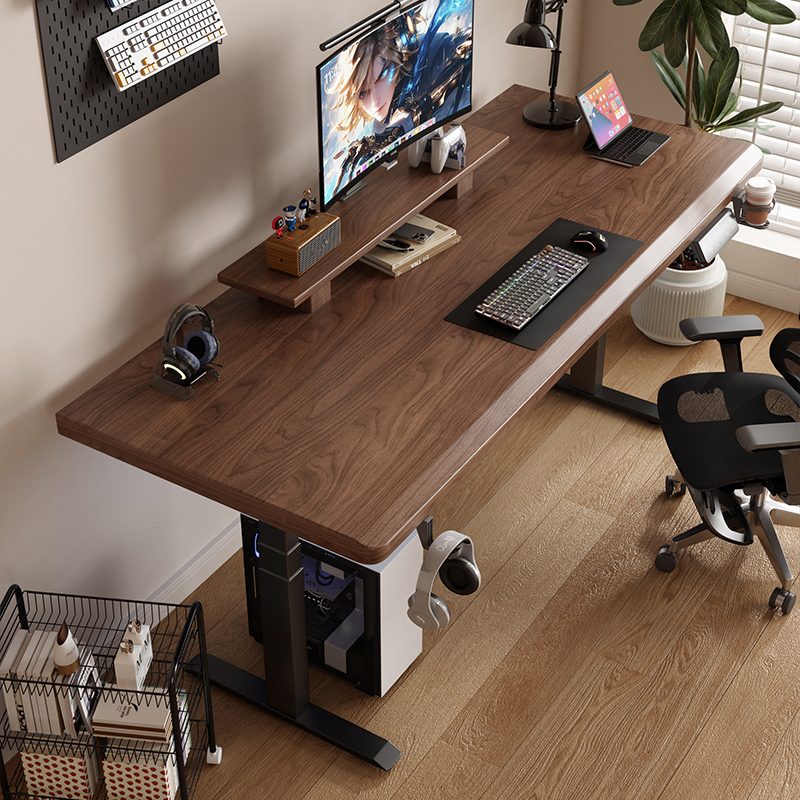 北米産ブラックウォールナットリフトテーブル、コンピューターテーブル、デスク、リフトテーブル、モバイルステーション、ワークベンチ