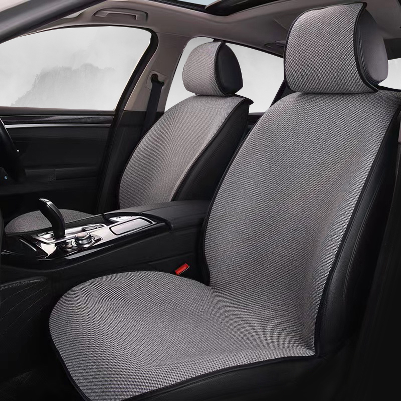 New Car Seat Cushion Linen Air Layer Breathable Non-Slip Summer Ice Silk Half-Pack All-Season Universal Seat Cover Seat Cushion