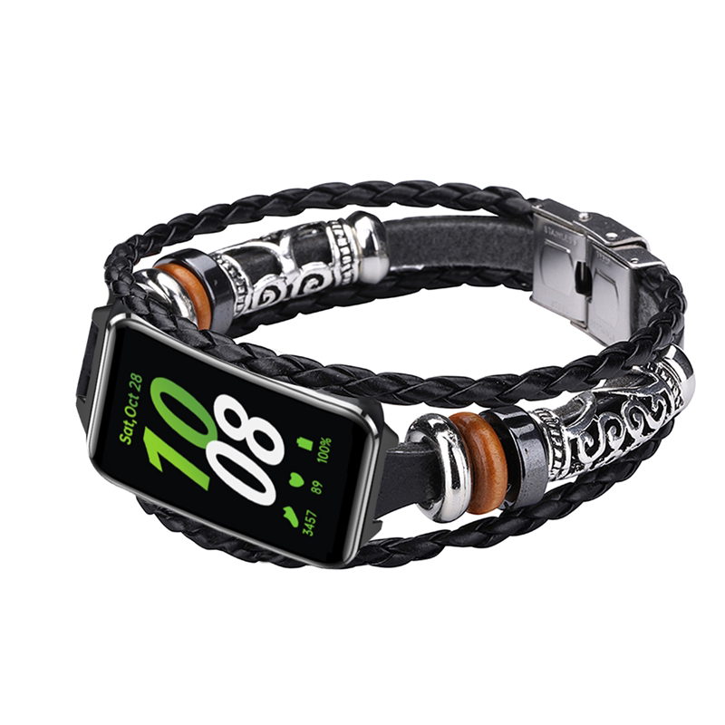 Suitable for Samsung Watch Fit3 Ethnic Style Beaded DIY Element Strap Samsung Fit3 Comfortable Breathable Retro Niche Fashion Simple Unisex Versatile Wristband