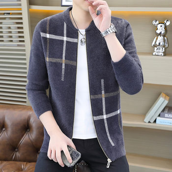 Shengrong autumn and winter men's knitted cardigan sweater jacket Shengrong autumn and winter men's knitted cardigan sweater jacket