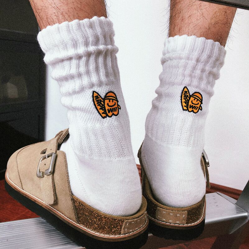 Treetallife Fun Socks Embroidered with Surfing Minions, Long Socks, Summer Towel Bottom Mid-Calf Sports Socks