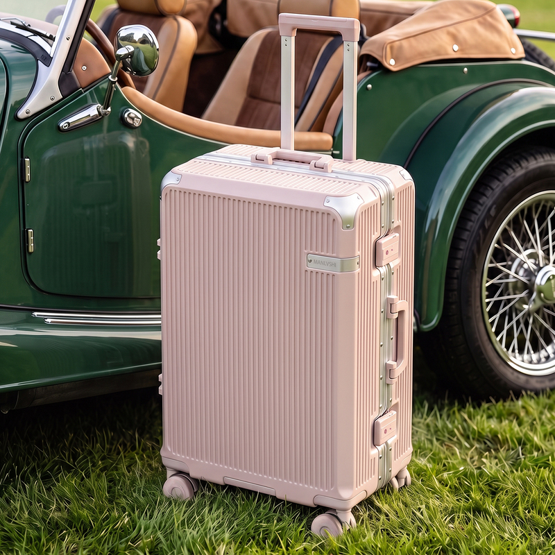 Manlvs Suitcase with Trolley Handle, Sturdy and Durable, Thickened, Silent Aluminum Frame, Travel Code Lock, 20inch Inch Carry-On Size