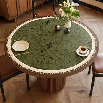 Medieval style dining table mat waterproof round heat insulation anti-scald mat Medieval style dining table mat waterproof round heat insulation anti-scald mat