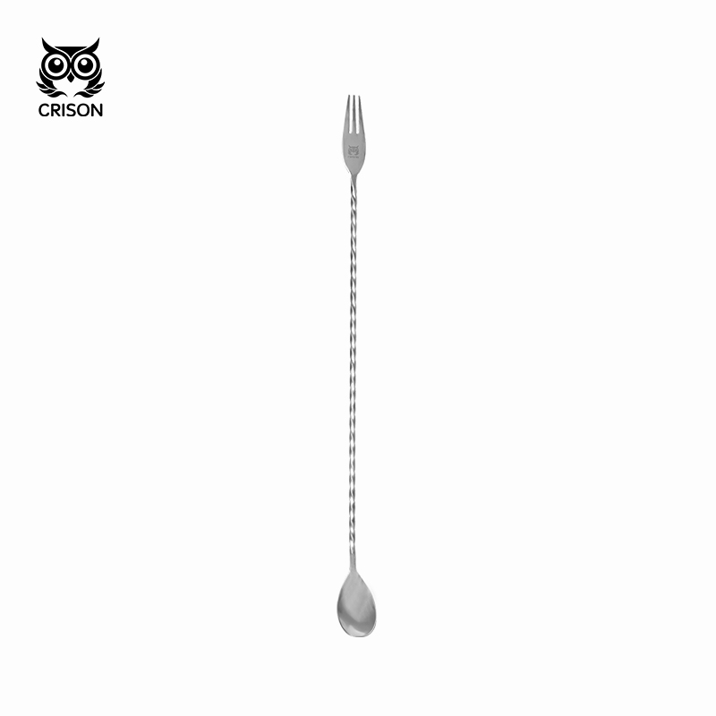 CRISON ステンレススチール ロングバースプーン ロングハンドル かき混ぜスプーン カクテルシェーカー コーヒードリンク かき混ぜ棒 バースプーン