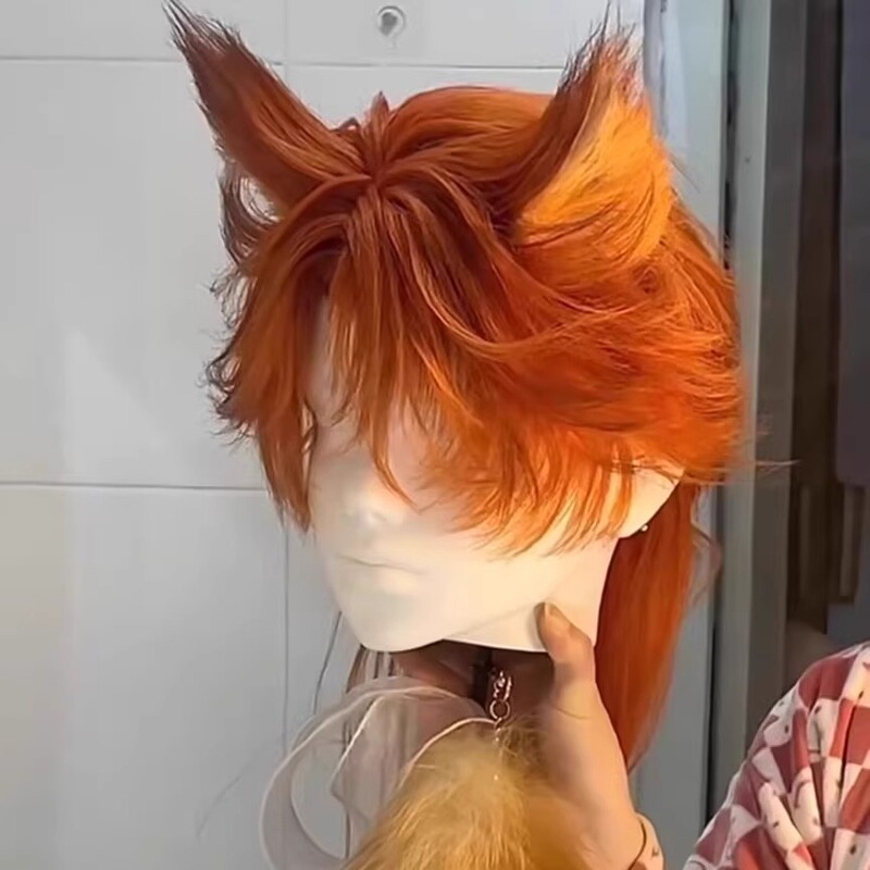 Nick Fox Nick Cosplay Anime Convention Wig Fox Tail Cute Plush Headband Photo Prop Anthropomorphic