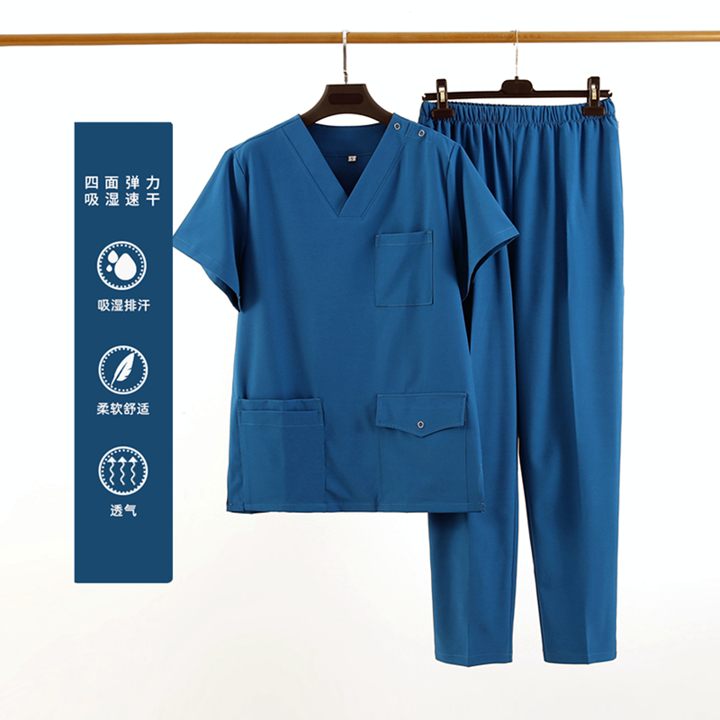 Elastic speed dry hand washing clothes female brushed hand clothes male summer short sleeve thin section Operating room brushed oral doctor work clothes-Taobao