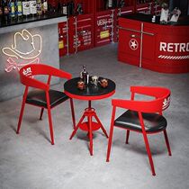 Industrial Style Milk Tea Shop Tables and Chairs Cafe Dining Tables and Chairs Bar Rest Area Negotiation Table Internet Celebrity Catering Furniture Commercial