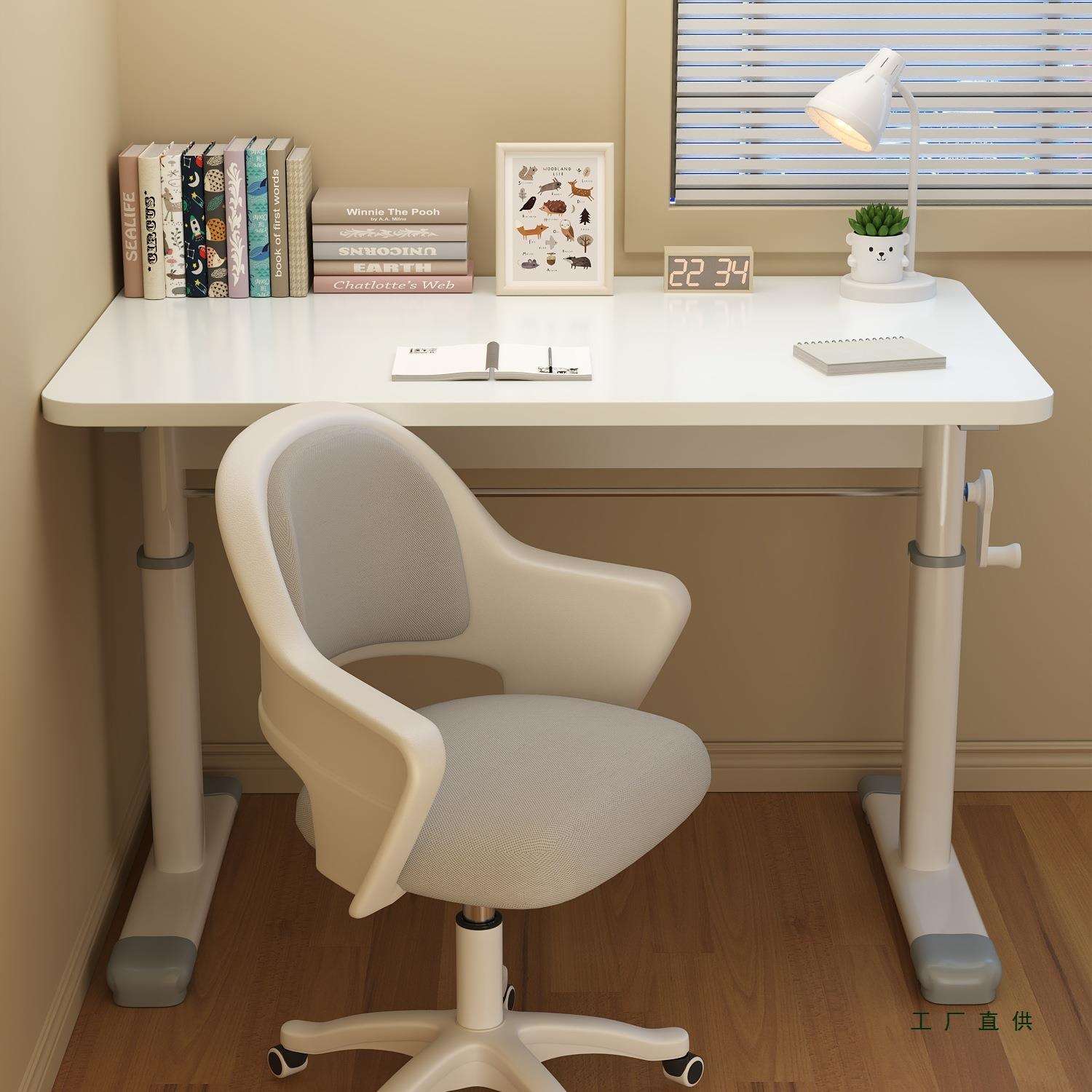 2025 New Children's Study Table Primary School Desk Home Lift Writing Desk and Chair Set Special Solid Wood Table