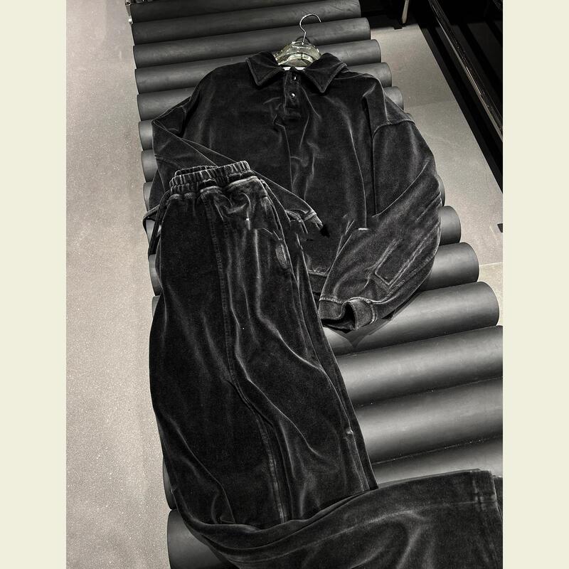 Casual Sports Suit for Women, Spring and Autumn 2026 New Style, Trendy and High-End Velvet Sweatshirt Two-Piece Set