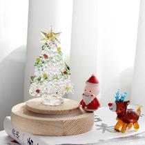 Christmas decorative lights hand-drawn Christmas tree desktop ornaments gifts Zibo glazed crafts glass products