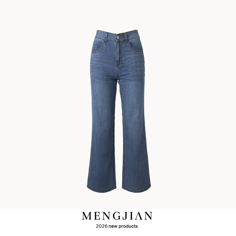 Mengjian Minimalist Art Style "Paper Pants" Breathable Straight-Leg Trousers Washed Vintage Ultra-Thin Draped Jeans Mengjian Minimalist Art Style "Paper Pants" Breathable Straight-Leg Trousers Washed Vintage Ultra-Thin Draped Jeans