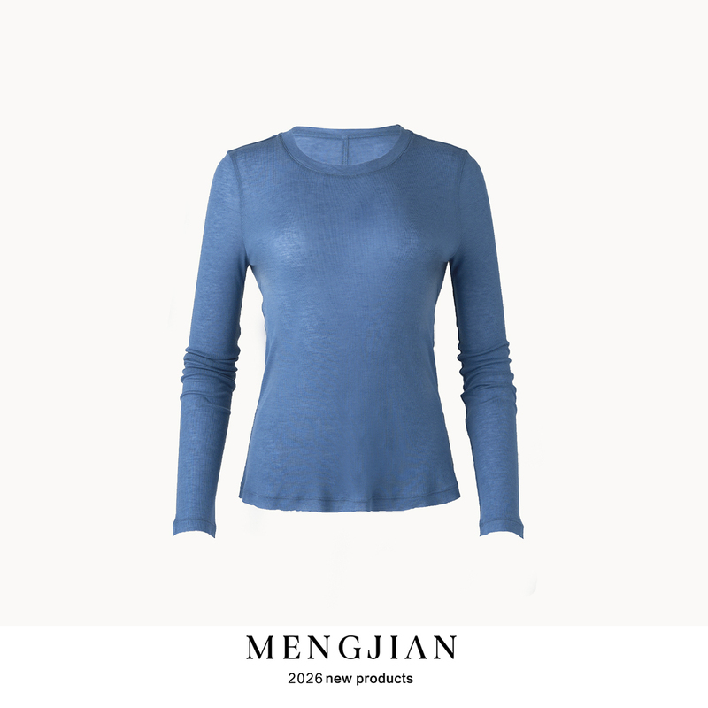 Dream Valley Relaxing Thin Knit Base Shirt in Solid Color, Round Neck Long Sleeve Soft and Skin-Friendly Commuter Top Dream Valley Relaxing Thin Knit Base Shirt in Solid Color, Round Neck Long Sleeve Soft and Skin-Friendly Commuter Top
