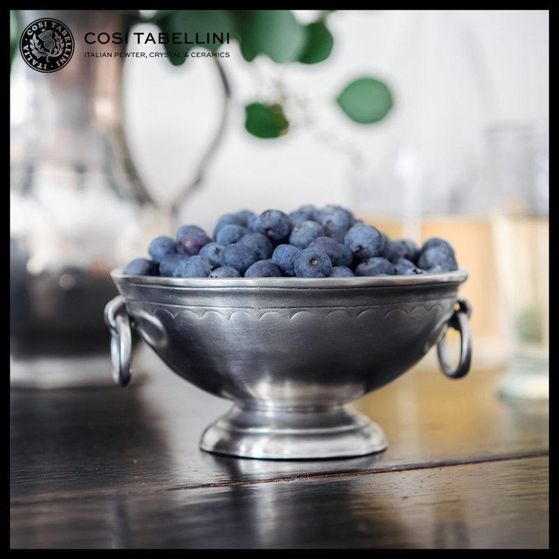 Italian Cosi Tabellini Tinware Handmade All-Tin Tall Bowl Fruit Bowl Double-Handle Bowl Deep Plate Flower Pot