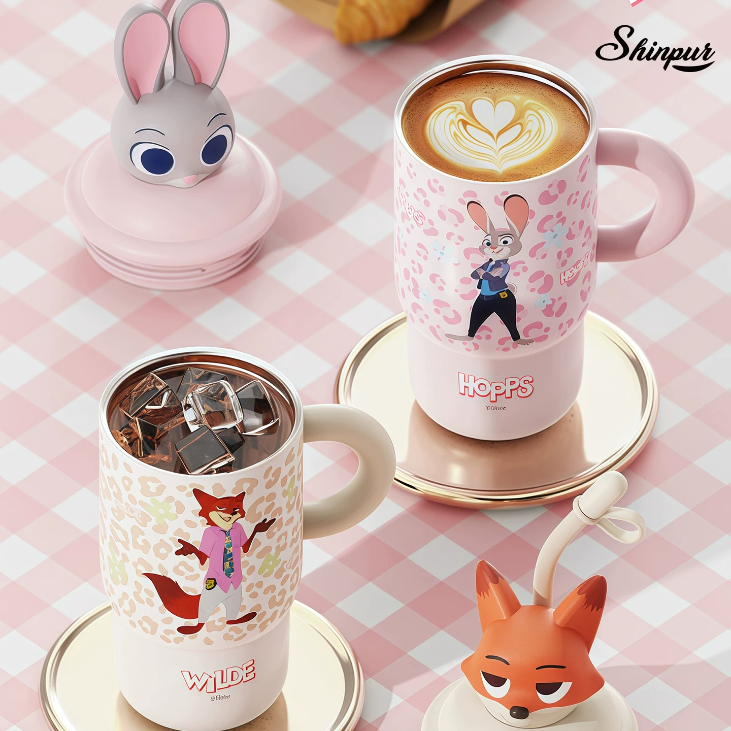 Glass with animals for men and women, cute capacious handle