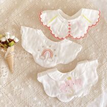Baby bibs from 0 to 3 months Korean style saliva towel pure cotton 360 rotatable flower baby anti-vomiting newborn autumn