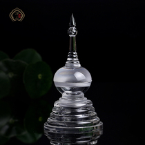 Tibetan supplies acrylic vase ritual instrument relic Bodhi pagoda Buddhist hall ornaments translucent trumpet