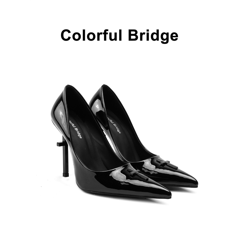 Colorful Bridge丨Crucifix Cross Series Black Cross Patent Leather High Heels Colorful Bridge丨Crucifix Cross Series Black Cross Patent Leather High Heels