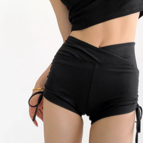 Шорты для йоги, брюки, sexy наклейки, скульптурирующее комбинезон для зала, для бега, высокая талия