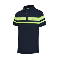 (Korean pique fabric) Biyinlefen golf new summer mens striped short-sleeved polo shirt