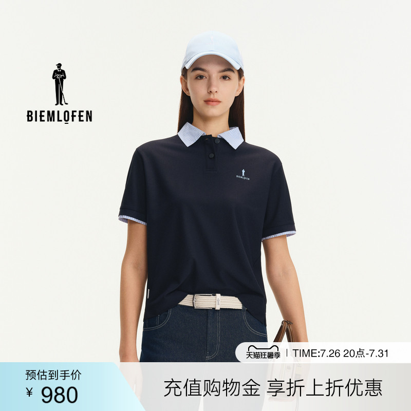 [Korean Textured Fabric] Biyinlefen Golf 2026 Spring New Women's Sports Casual Short-Sleeve Polo Shirt