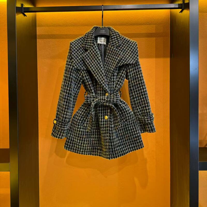 【Tea Tea】【8】Down Jacket Wool Fashion Designer Light Luxury Slimming Waist-Cinching Loves-A1470