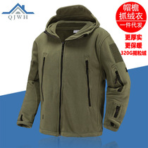 A TAD sharkskin soft shell outdoor warm liner fleece jacket mens cold-proof jacket and hoody