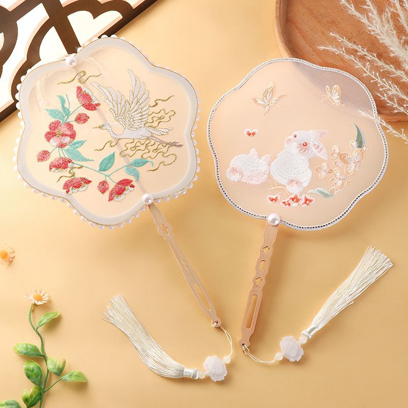 Fan Dance Special Ancient Fan Accessories Fan Girl Children's Ancient Small Handheld Chinese Embroidery