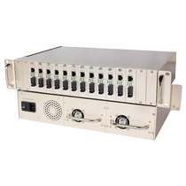 Conglu carrier-grade 16-slot dual power supply 2U plug-in fiber optic transceiver rack aluminum alloy large card 1000M photoelectric converter frame 100M Gigabit network optical transceiver centralized power supply